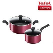 테팔 프로스타일 IH 인덕션 냄비 세트 2p, 외부(레드), 편수냄비 18cm + 양수 24cm
