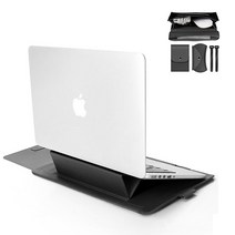 McEDA 노트북 거치대 슬림 파우치 3in1 + 파우치 3종 + 스트랩 2개, Black
