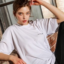 블랙몬스터핏 기능성 쿨 오버핏 여자 반팔 티셔츠