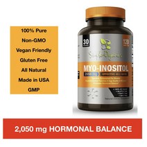 미오-이노시톨 2050mg D-치로 이노시톨 혼합 30일 공급 120정 최적 40:1배급 제약 여성 건강 난소 기능 호르몬 균형 지원, 120 정
