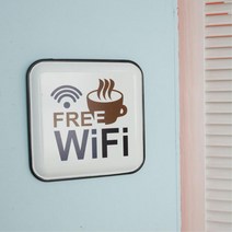 와이파시표시 카페 FREE WIFI 안내판 미니멀사인 아크릴간판 커피숍인테리어 표지판제작