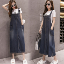 데님원피스 멜빵원피스 청 가을 롱