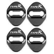 자동차 도어 잠금 보호 커버 장식 Honda Typer R Civic Mugen Accord CRV Hrv 녹 방지 스티커 차량 액세서, 01 005-TypeR-Black