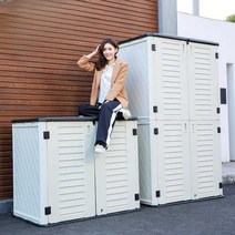 농기구 보관함 야외 수납장 방수 발코니 간이 창고, 화이트 1단 캐비닛 (선반 포함), 화이트 1단 캐비닛 (선반없음)