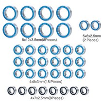 트랙사스서밋 AXSPEED-볼 베어링 키트 고무 밀봉 크롬 스틸 트랙사스 4x4 1/16 슬래시 E-레보 서밋 랠리용 RC 크롤러 자동차 부품 36 개, [01] 1 Set