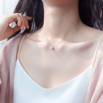 에르모사제이 N026 925 데일리 큐빅 레이어드 여자 은 목걸이