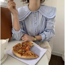 [김숙 협찬] 구유크 가을 빅사이즈 빅카라 프릴 블라우스 하객룩 오피스룩 키작녀쇼핑몰 르뚜앙