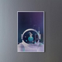 아트박스/꾸밈 iq077-우주속여행_중형메탈액자, 실버, 2타입