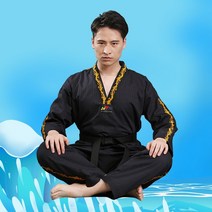 유도복 도복 연습용도복대형 코튼 태권도 유니폼 WTF 가라테 유도 복장 초보자 성인용 훈련 슈트 대량, 10 K10_10 height 190CM