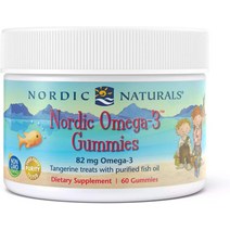 수입영양제 수입보충제 Nordic Naturals 노르딕 오메가3 구미젤리 귤 120개 EPA 및 DHA 함유 총 82mg GMO 없음 60회분, [01] 60개1팩, [01] 표준 포장