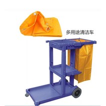청소카트 이동식 청소차 청소도구 호텔카트 관리 카트 청소 도구 방수 보관 가방 40x28x69cm 노란색