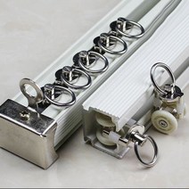 커튼레일설치 미니커튼봉 암막 벽 천장 커튼레일 압축봉 알루미늄 합금 커튼 후크 레일 트랙 슬라이딩 글라이더 사일런트 러너 클립 클램프 브래킷 부품 10 개, 30mm