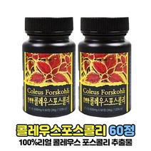 콜레우스 포스콜리 추출물 분말 가루 정 알약 타입 100% 코레우스 콜레우스포스 콜리우스포스콜린, 60정 x 2통