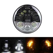 오토바이헤드라이트 2020 새로운 스타일 크롬 5.75 인치 LED 헤드 라이트 5 3/4 "led DRL 50W 오토바, 11 60W Black