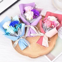 [도매플랜]비누 비누꽃 장미 미니 졸업식 카네이션 로즈데이 어버이날 꽃다발 생일, PL529 레드