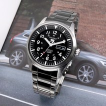 세이코5 남성용 스포티 디자인 메탈 시계 SNZG13J1