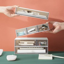 티백 정리함 커피보관함 약장서랍 블럭 책상수납정리함 플라스틱 미니서랍장 머리끈, 화이트A-2칸