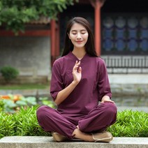 생활한복 개량 태극권 새로운 코튼 린넨 요가 정장 여성 느슨한 태극권 의류 중국어 스타일 전통 당나라 남