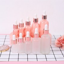 핑크 스포이드 유리 공병 앰플 세럼 에센스 아로마 오일 공용기, 반투명, 15ml