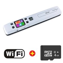 책스캔 북스캔 휴대용 A4 스캐너 Iscan WiFi 1050 인치 당 점 JPG/PDF 사진 이미지 책 문서 LCD 디스플레이, 05 Wifi 4G SD Card