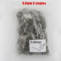핫스테이플러 0.6/0.8mm 웨이브 수리 자동차 도구 플라스틱 용접기 S 기계, 01 08MM S type_01 100PCS