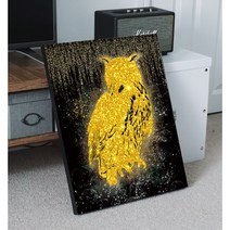 풍수 액운막이 금전운 동물 그림 3종 인테리어 액자 황금동물 돈들어오는그림, (액운막이 황금동물)부엉이