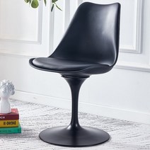 임스 튤립 다이닝 체어 카페 식탁 테이블 세트 화이트 블랙 사각 라운드 테이블, 블랙 튤립 체어