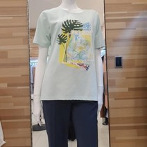에스쏠레지아균일가세일화사한꽃무늬프린팅스판소재반팔티셔츠