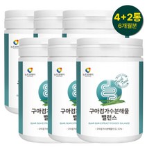 60대 노인 구아검 가수분해물 갈락토스 미네랄 비타민 4+2통 6개월분 비움샵 만노스 프리바이오틱스 돼지감자 추출분말 50대 70대 중년 노인 시니어 실버