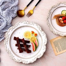 레트로 프랑스 스타일 접시 그릇 엔틱접시 유럽풍, E