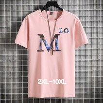 쥬엔리치 4XL~10XL 남자 빅사이즈 반팔 티셔츠 면 라운드 넥 캐쥬얼 남성 루즈핏 여름 티