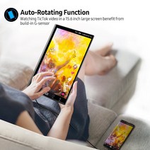 카페키오스크 카드단말기 무인 호텔 스탠드 병원 EVICIV 4K 휴대용 모니터 15.6 "자동 회전 터치, 01 15.6 4K_01 영국 플러그