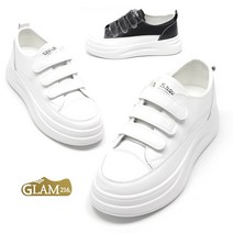 헬스맘 쓰리밴드 벨크로 여성 키높이 운동화 통굽 키높이 스니커즈 GM-43T