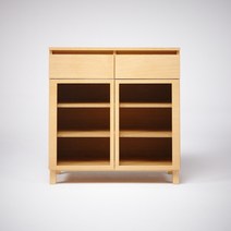 모던하우스 천호점 가구 토토 2서랍 유리도어 다용도수납장 LS625001R9, 오크