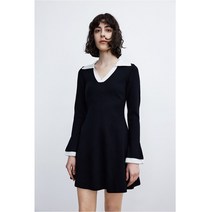 슬림 투톤 ZARA 자라 여성 브이넥 원피스