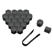 볼트캡 UEESHOP 자동차 휠 너트 캡 보호 커버 녹 방지 허브 나사 타이어 볼트 외부 17mm 20pc, 02 Gray
