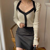 엔비룩 하트배색골지니트