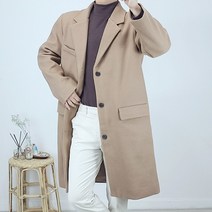 반즈하우스 (2컬러) 남자 모직 싱글 베이직 겨울 반코트