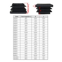 빠루 야스리 2410pcs 정사각형 플라스틱 블랙 블랭킹 엔드 캡 튜브 파이프 삽입 플러그 마개 10x10 ~ 거실, 02 2PCS_17 30x30mm