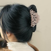 핸드메이드 내구성 똥머리 큐빅 페어핀 헤어변신 여친선물 체육대회 여행 졸업사진 연인 데이트 스타일링