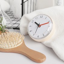 무소음 생활 방수 욕실 거울 흡착 시계, 오렌지