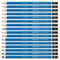 스테들러 연필 마스 루모그라프 12입 다양한 심경도, 2H