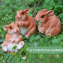 야외 버니 토끼 인형 귀여운 정원 장식품 예술 동물 집 마당, [04] D (3pcs)