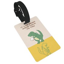 공룡 수하물 태그 1개 여성 남성 이름 ID 카드 식별 가방 태그 여행용 독특한 프린트 라벨 - 1개, Dinosaur 1