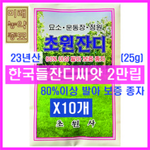 [23년산] 초원잔디 한국들잔디 2만립(25g)-묶음판매 80%이상 발아 보증 종자, 10개