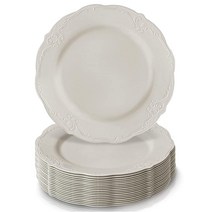 Silver Spoons 크림 빈티지 컬렉션 테이블웨어 디저트 접시 10개 카운트 (1팩)