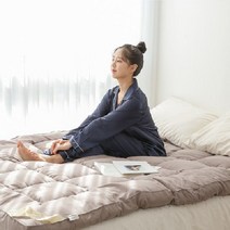 J리빙 포시즌 무중력 토퍼 Q 이불 극세사 겨울 세트 구스 커버 침구 차렵 매트리드