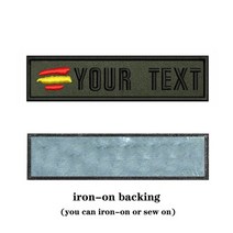 육군 녹색 배경 국기 10x2.5cm 자수 사용자 정의 이름 텍스트 패치 줄무늬 배지, 1-스페인 - 철, 1개