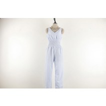 (ALL IN)올인 블루 스트라이프 브이넥 점프수트(FREE)