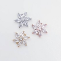 꽃잎 큐빅 양고리 트위스트 펜던트 팔찌만들기 귀걸이만들기 목걸이 동대문부자재 키링부자재, 로즈골드(핑크)